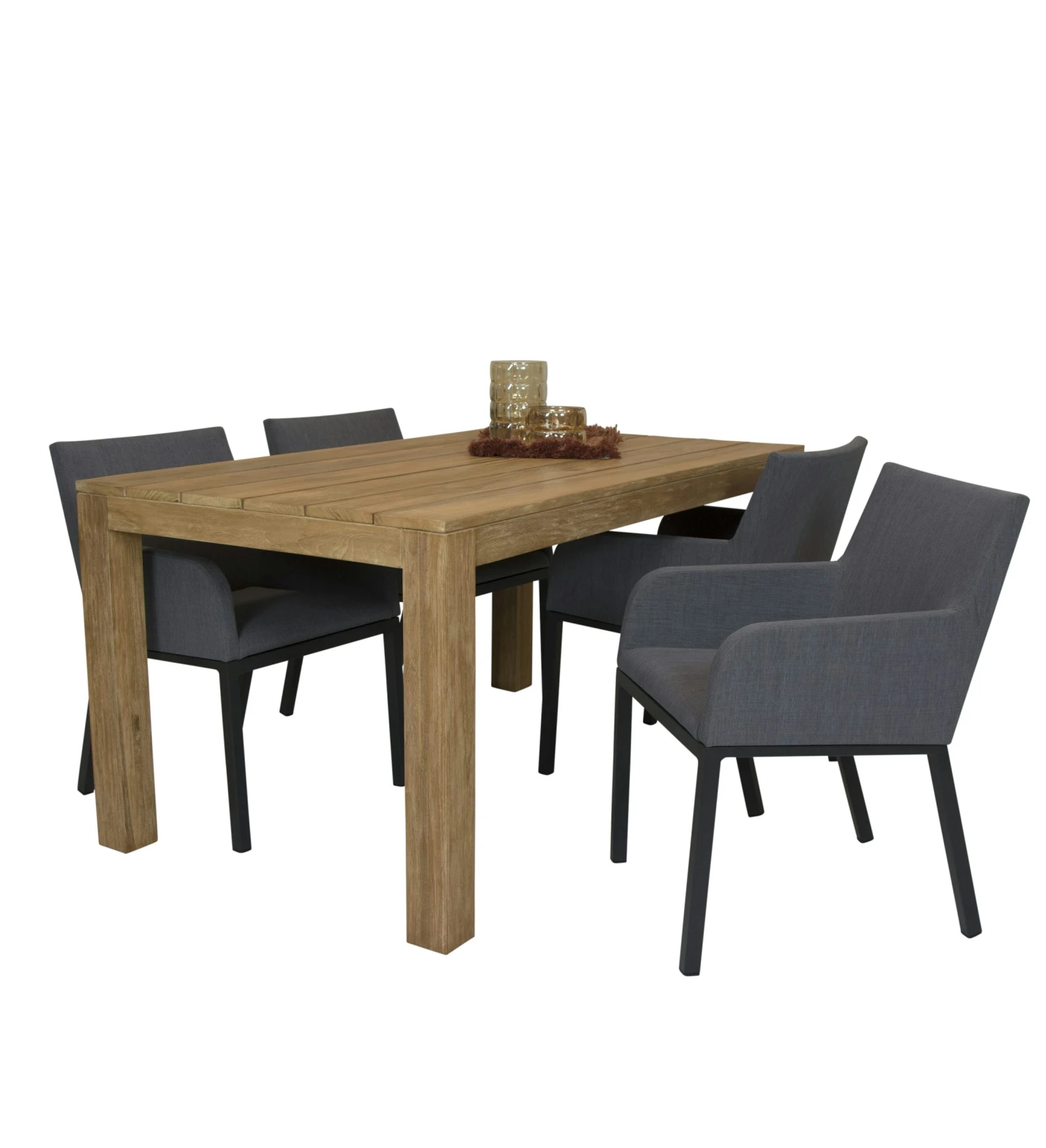 Alberto Teak Tuintafel 160 Met Qopps Decan Tuinstoel - Afbeelding 3