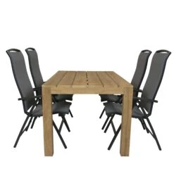 Alberto Teak Tuintafel 160 Met Qopps Houston Verstelbare Tuinstoel