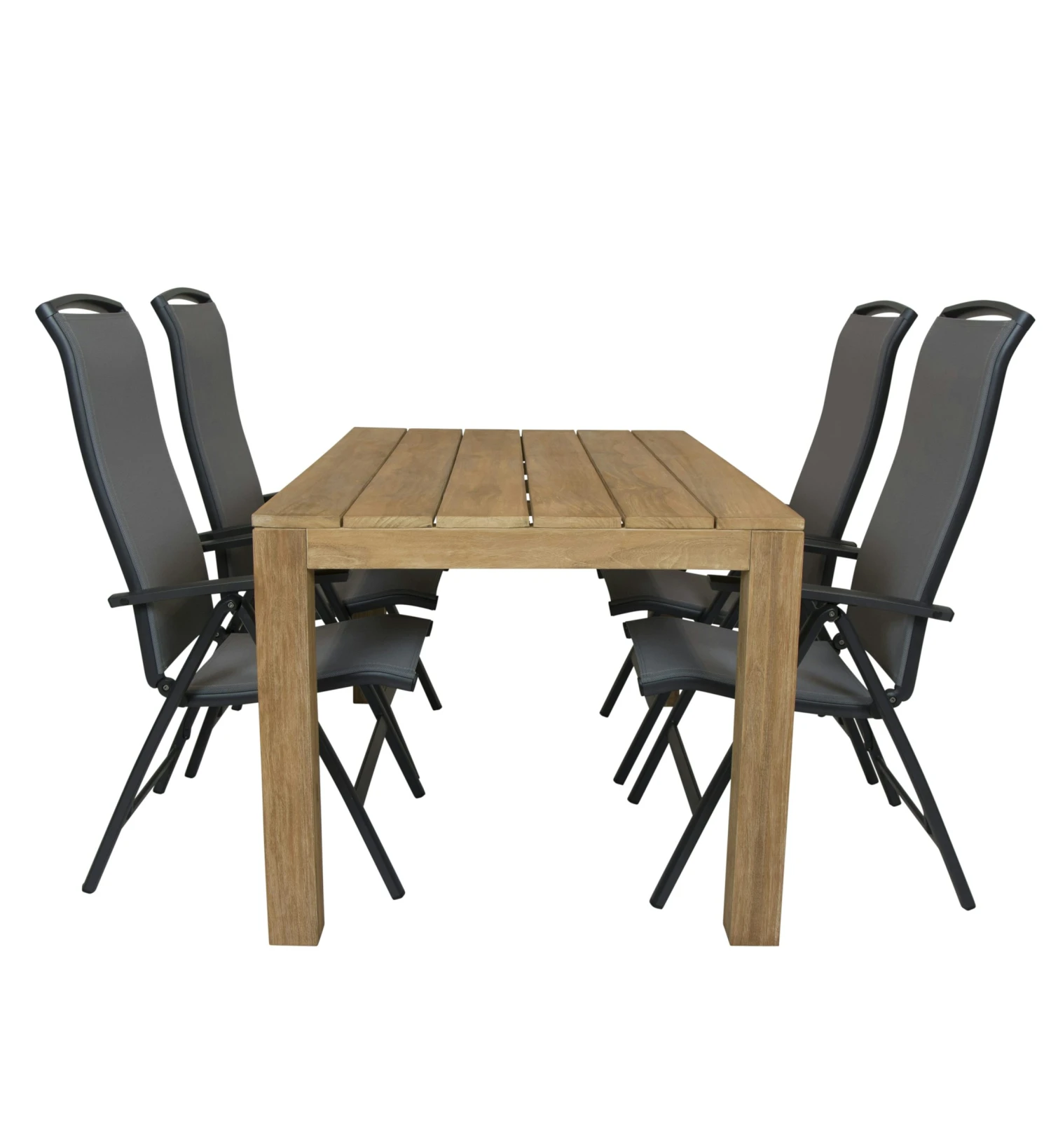 Alberto Teak Tuintafel 160 Met Qopps Houston Verstelbare Tuinstoel