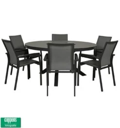 Qopps Tafel Perth 150 Rond Met Tampa Stapelbare Tuinstoel