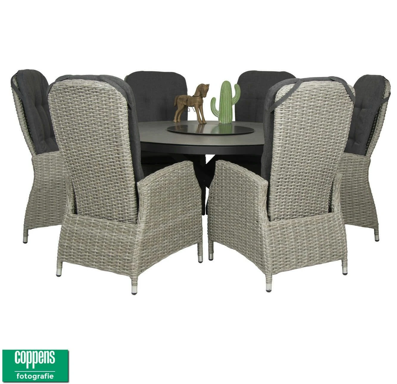 Qopps Perth Tuintafel 150 Rond Met Memphis Verstelbare Tuinstoel - Afbeelding 2