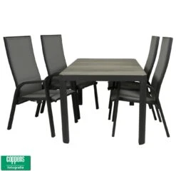 Qopps Tuintafel Queens 161 Met 4 Tuinstoelen Victory