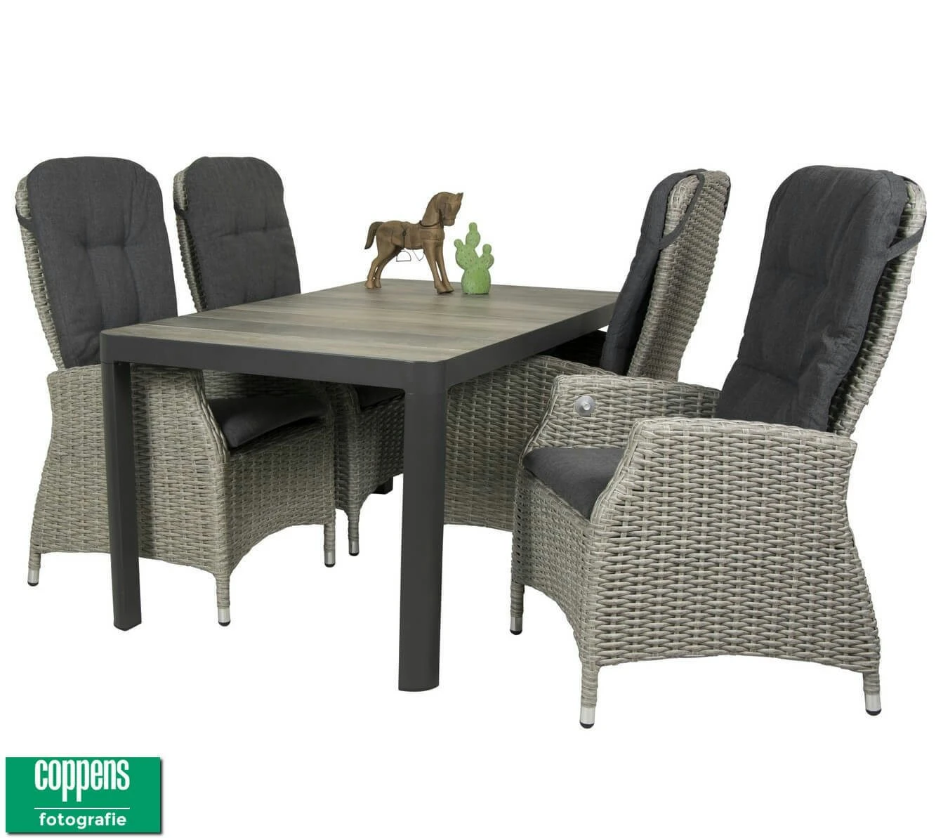 Qopps Tuintafel Queens Met 4 Tuinstoelen Memphis - Afbeelding 2