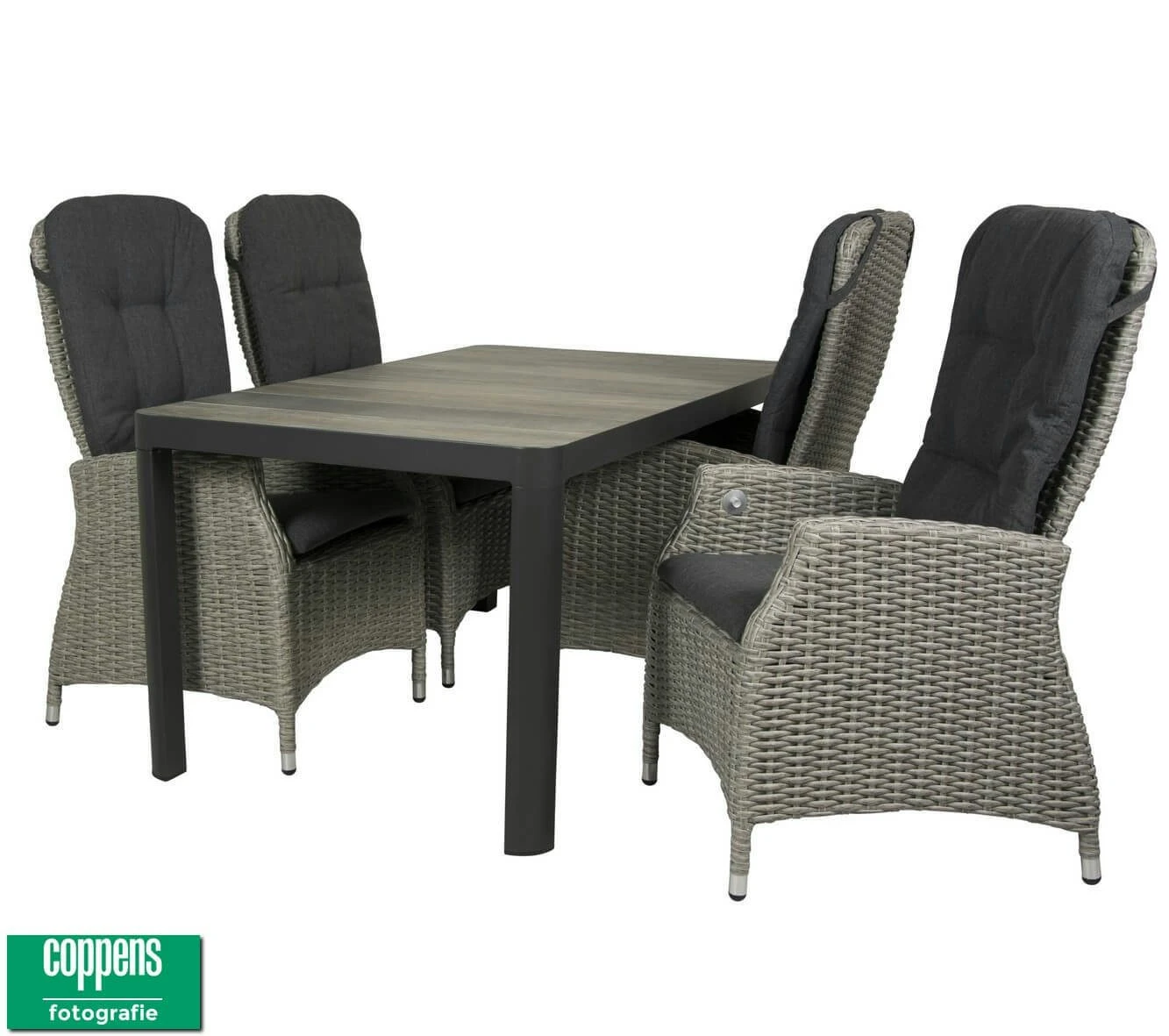 Qopps Tuintafel Queens Met 4 Tuinstoelen Memphis - Afbeelding 3