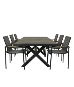 Qopps Admiral Tafel 224 X 104 Antraciet Met Tuinstoel Tulsi