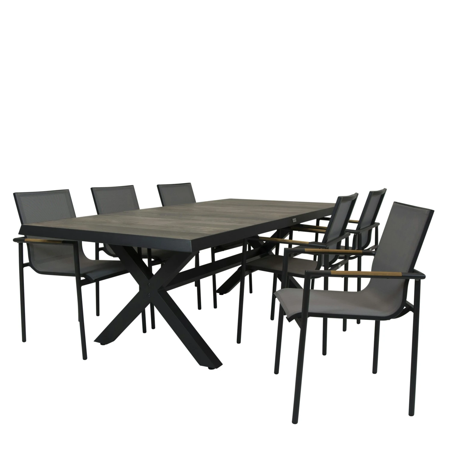 Qopps Admiral Tafel 224 X 104 Antraciet Met Tuinstoel Tulsi - Afbeelding 2