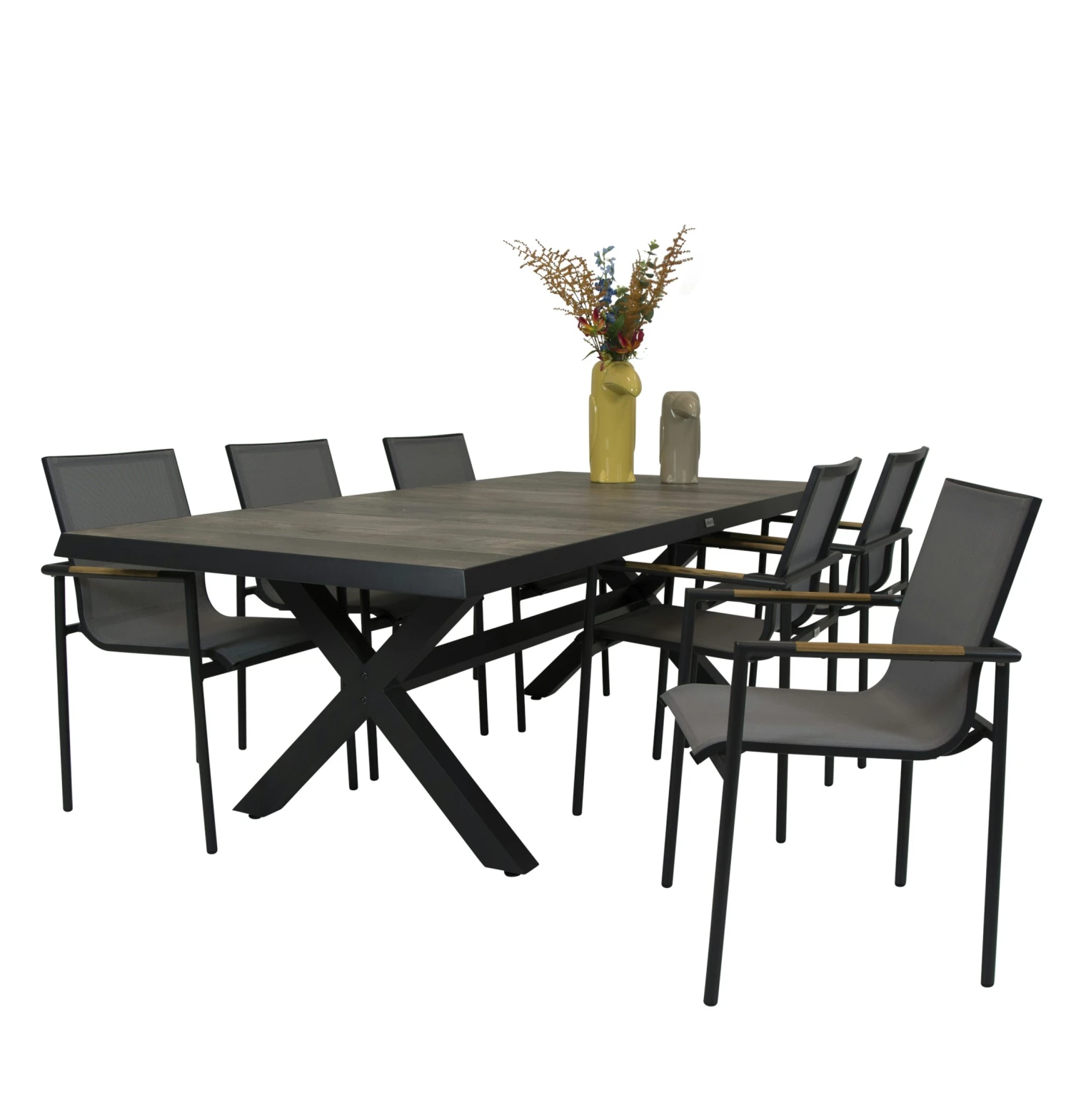 Qopps Admiral Tafel 224 X 104 Antraciet Met Tuinstoel Tulsi - Afbeelding 3