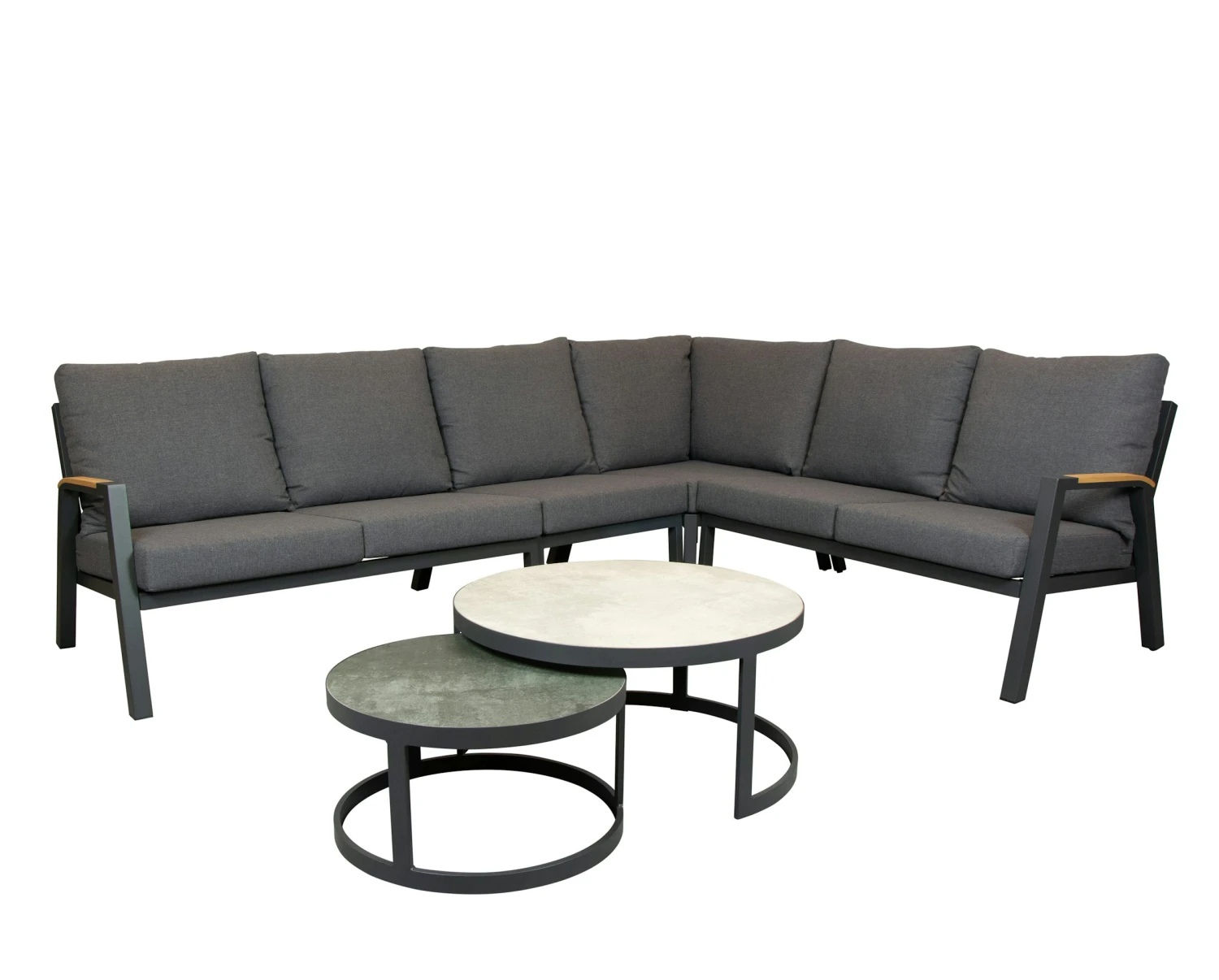 Qopps Ymabo Lounghoek Met Sprog Koffie Tafel Set