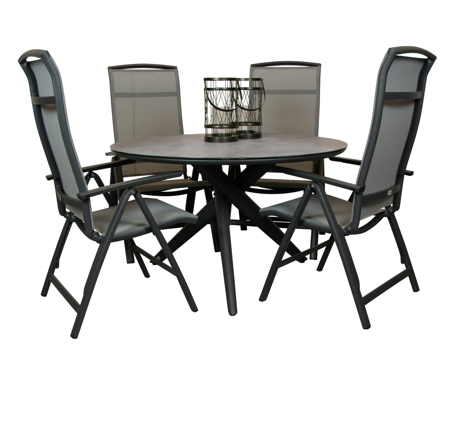 Qopps Zukla 120 Cm Rond Tuintafel Met Houston Verstelbare Tuinstoel - Afbeelding 2