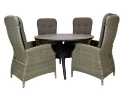 Qopps Zukla 120 Cm Rond Tuintafel Met Memphis Verstelbare Tuinstoel