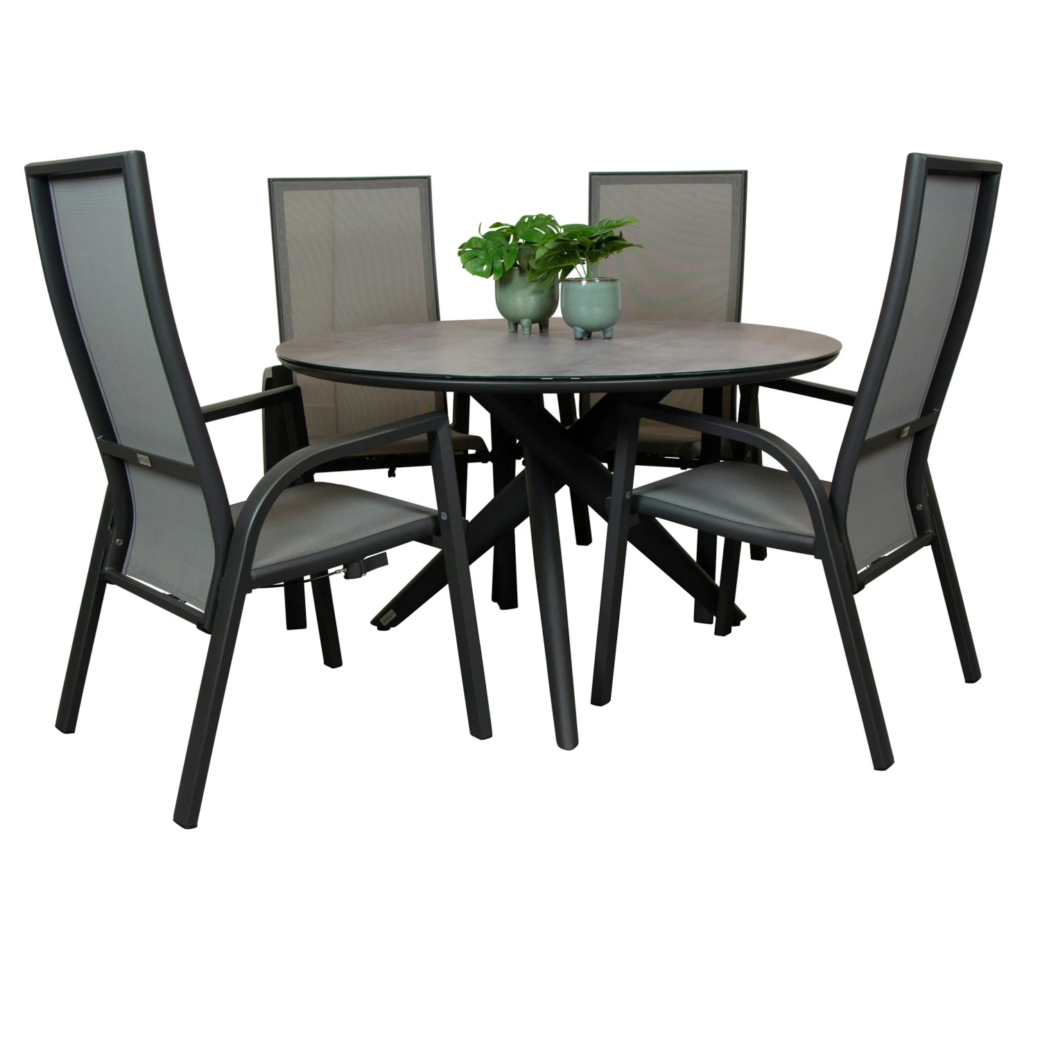 Qopps Zukla 120 Cm Rond Tuintafel Met Victory Verstelbare Tuinstoel - Afbeelding 2