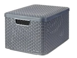 Curver Style Mandje L + Deksel 30 Liter Antraciet