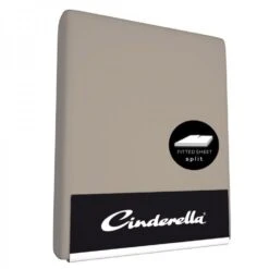 Cinderella Basic Single-split Topper Katoen 180x210 Taupe Tot 15 Cm