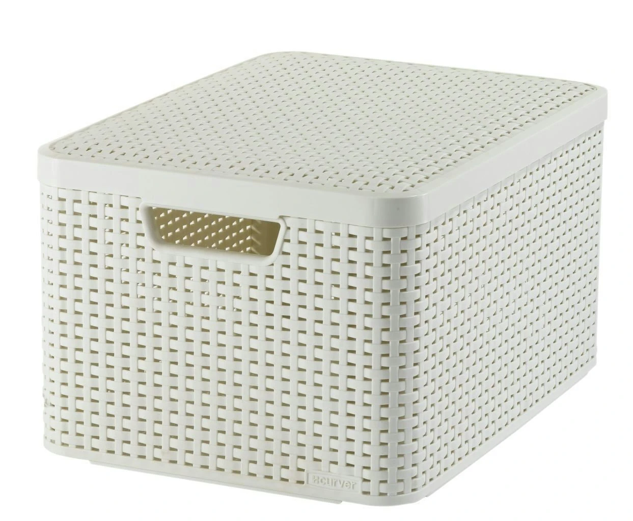 Curver Style Mandje L + Deksel 30 Liter Vintage Wit