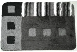 Badmat 60x90cm Modern Wit Grijs Zwart