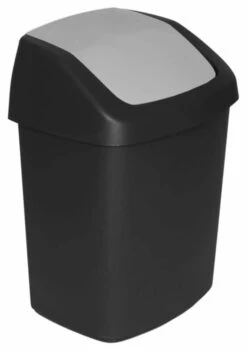 Curver Swing Bin 15 Liter Zwart/lichtgrijs