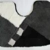 Toiletmat 50 X 60 Cm Zwart/wit/grijs Geblokt