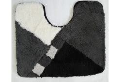Toiletmat 50 X 60 Cm Zwart/wit/grijs Geblokt