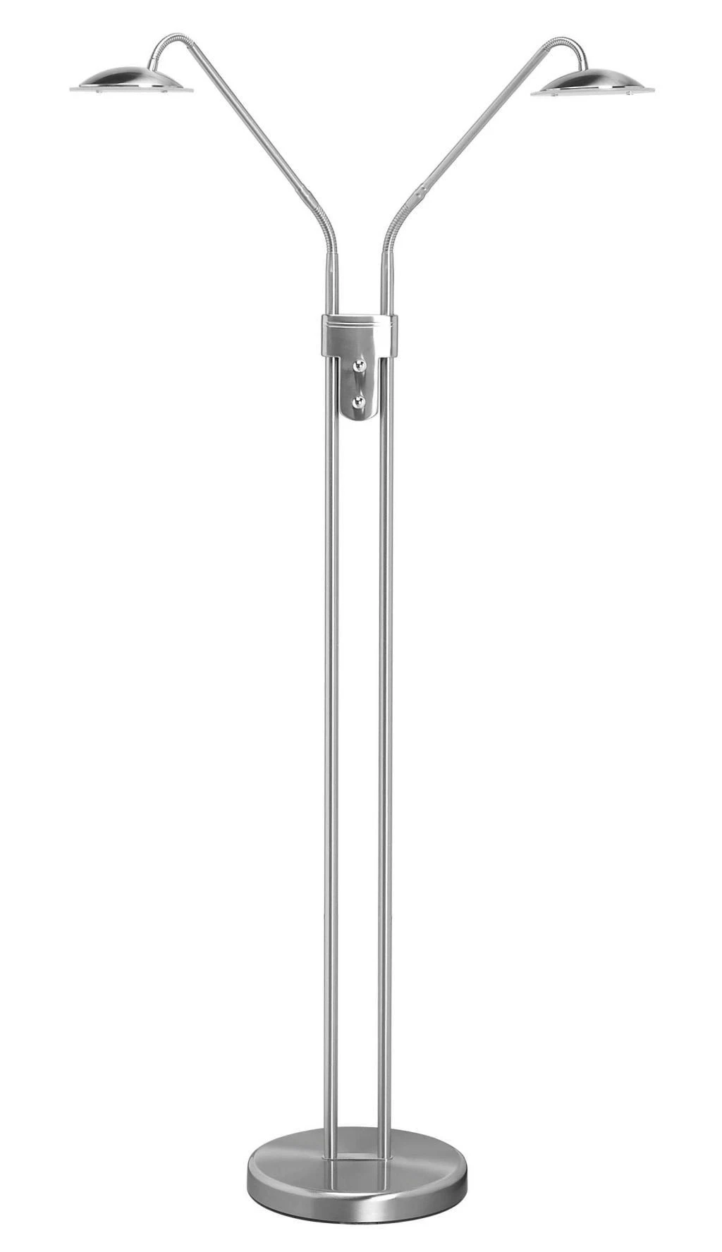 Vloerlamp Jupiter Dubbel, Nikkel-mat