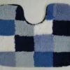 Toiletmat 50 X 60 Cm Blokken Wit/blauw