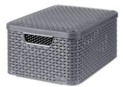 Curver Style Mandje M + Deksel 18 Liter Antraciet